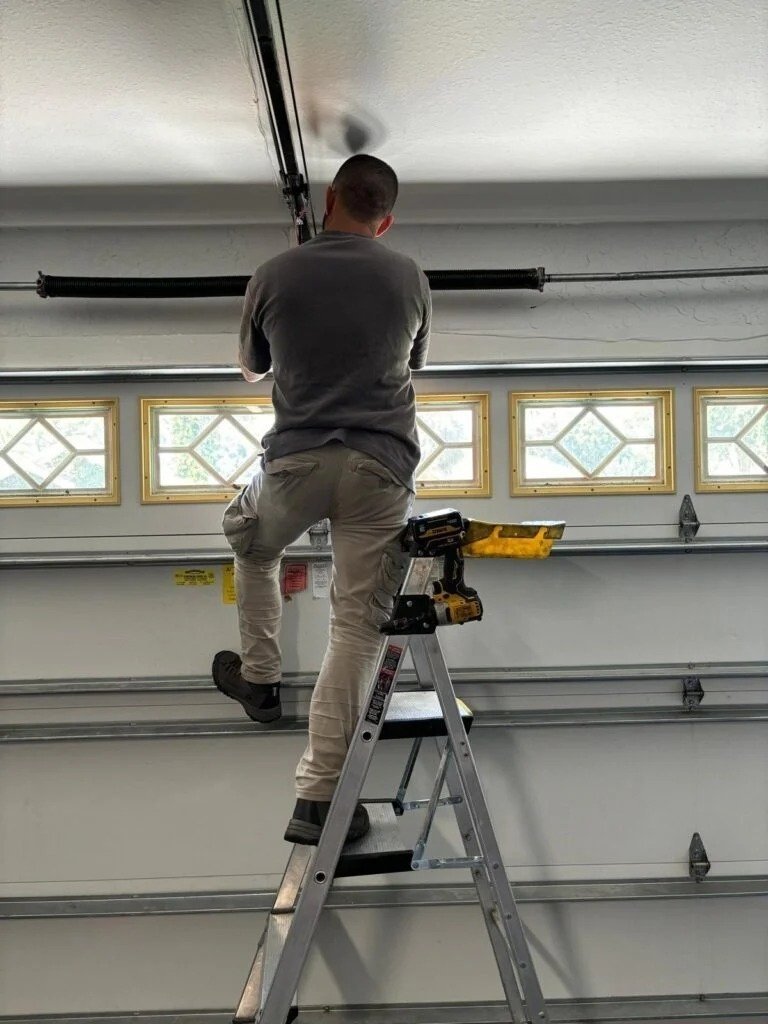 Garage Door Repair work on a garage door