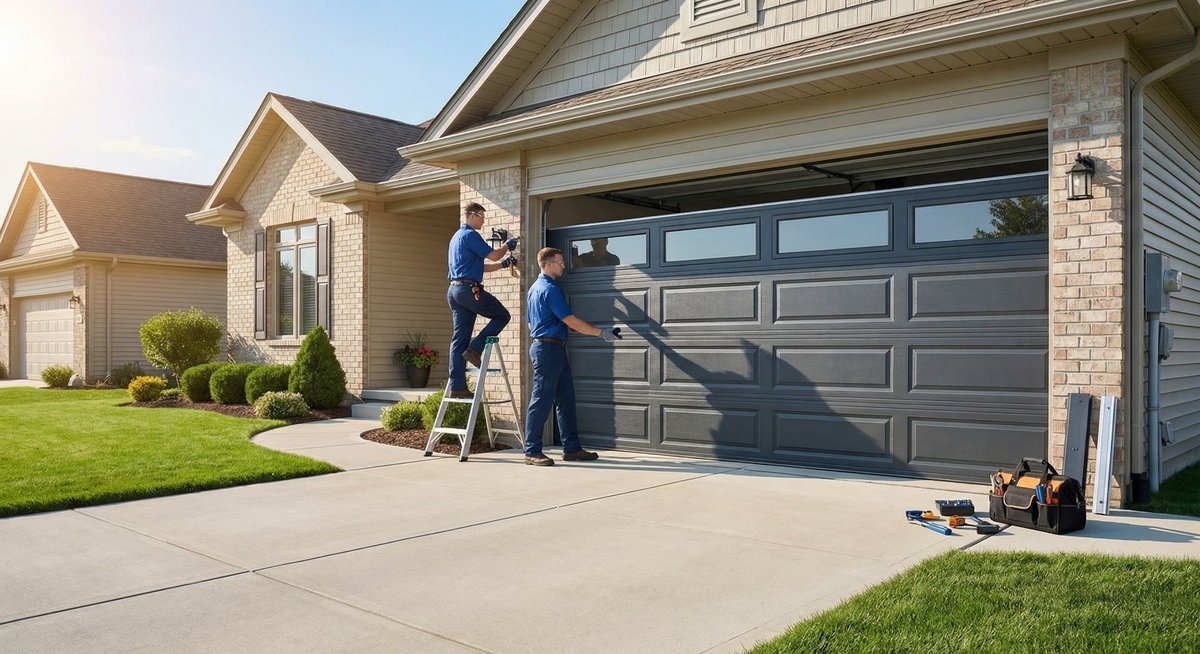 Garage Door Opener Installation work on a garage door